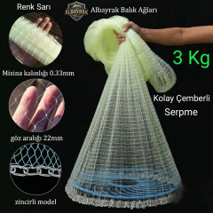 Çemberli Serpme Misina Ağ 3 KG ZİNCİRLİ