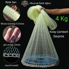 Çemberli Serpme Misina Ağ ZİNCİRLİ 4 KG